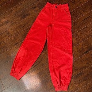BDG Red High Rise Cargo Pants